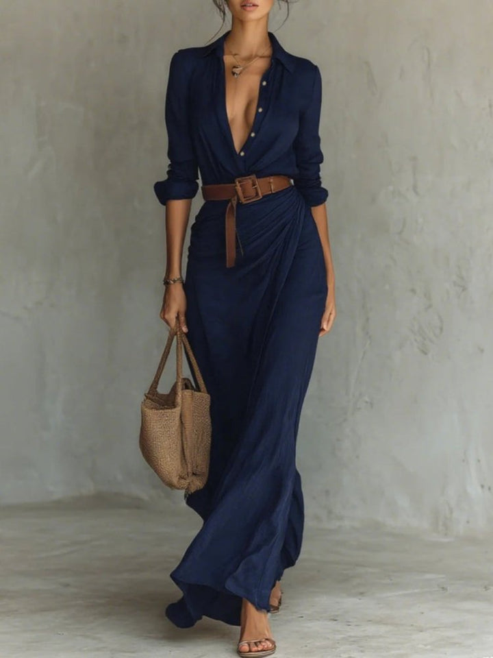 Aurelia | Dress with long sleeves and lapels