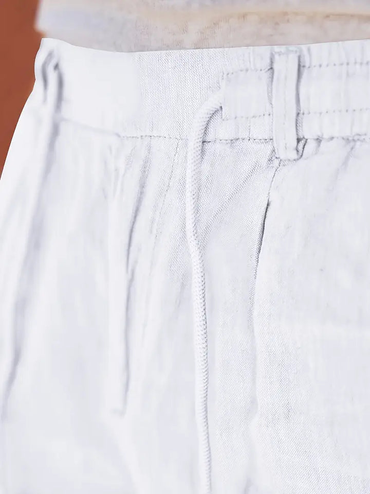 Rovello | WIDE LINEN PANTS WITH DRAWSTRING
