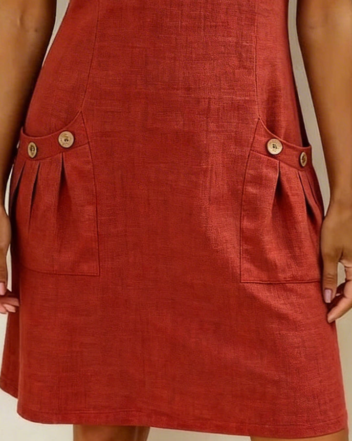 Margaux - Cotton-Linen A-Line Dress