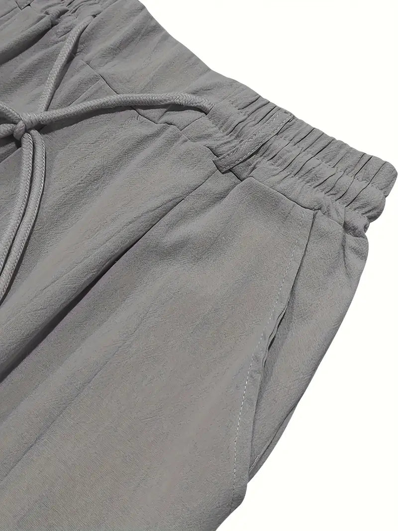 Rovello | WIDE LINEN PANTS WITH DRAWSTRING
