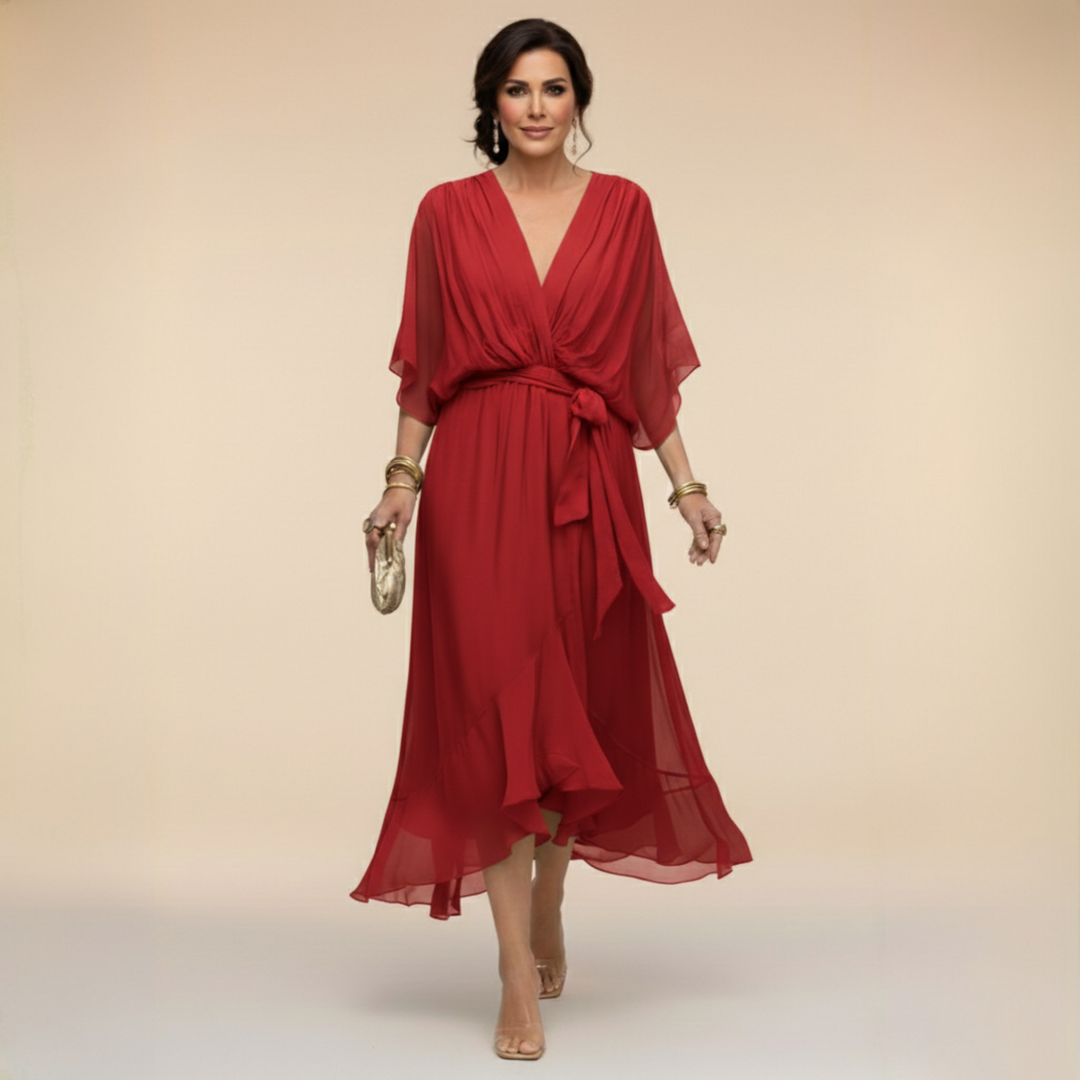 Cleve | Flowing V-Neck Silhouette Dress