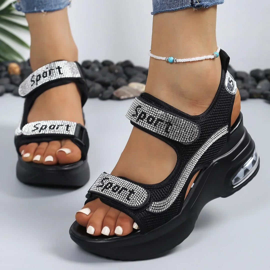 Elvyn™ Crystal Wedge Sandals