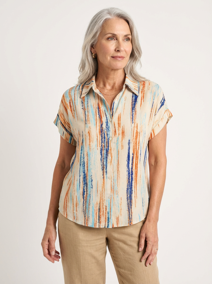 Niva | Casual Small Stripes Print Blouse
