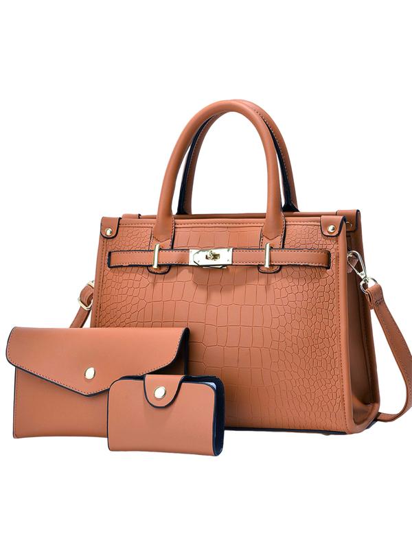 Viora │ Crocodile-Embossed Crossbody Handbag Set