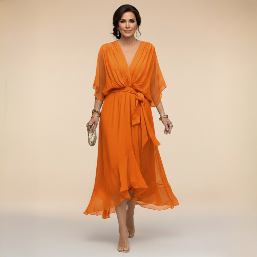 Cleve | Flowing V-Neck Silhouette Dress
