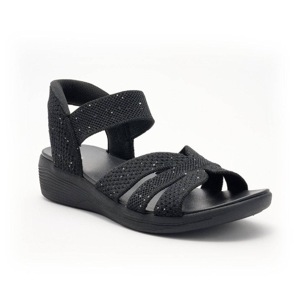 Lurexia Sequin Knit Wedge Sandals