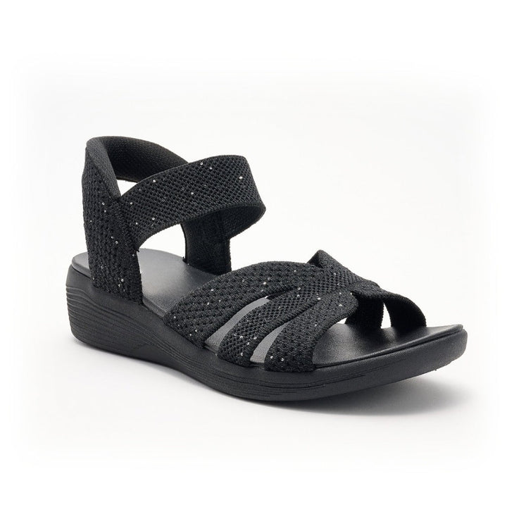 Lurexia Sequin Knit Wedge Sandals