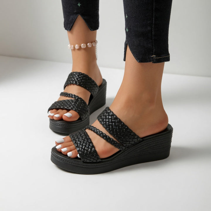Eldoréa™ — Woven Wedge Mule Colorful Summer Lightness