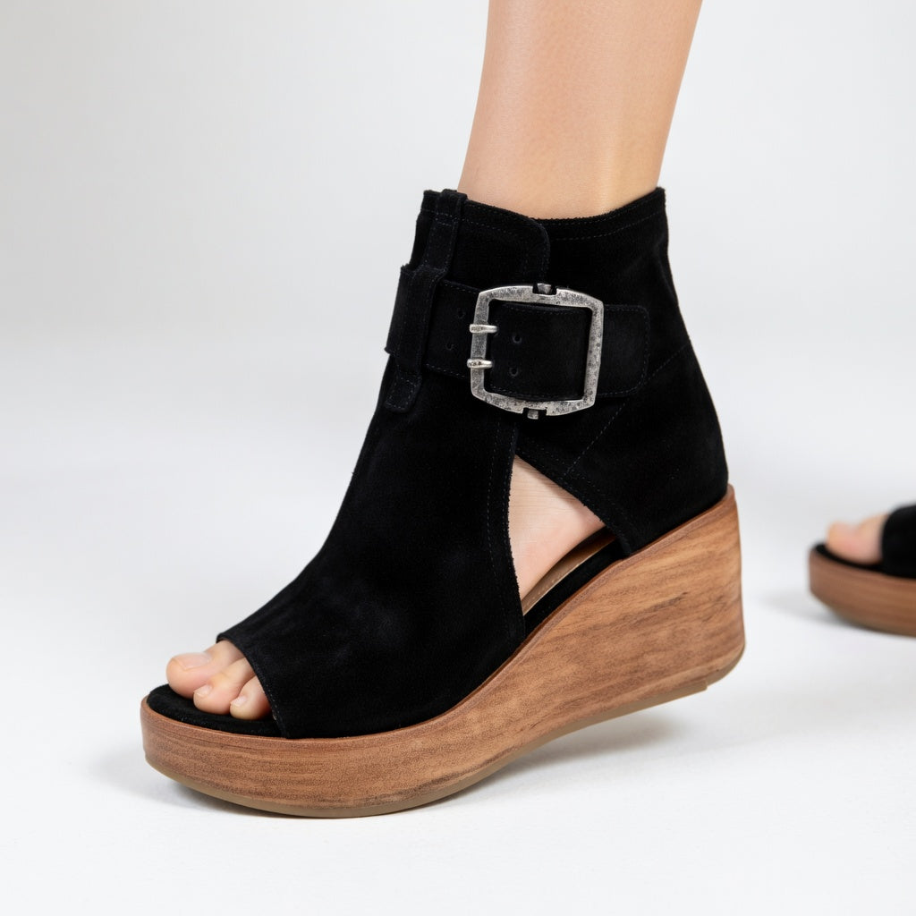 Astréva™ - Open-toe Wedge Booties in Modern Style
