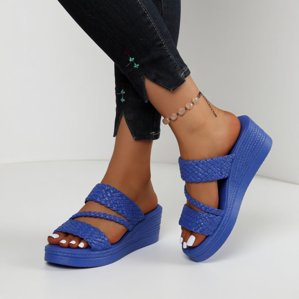 Eldoréa™ — Woven Wedge Mule Colorful Summer Lightness