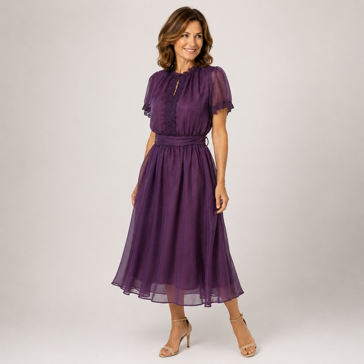 Ottilie - Chiffon Lace Maxi Dress