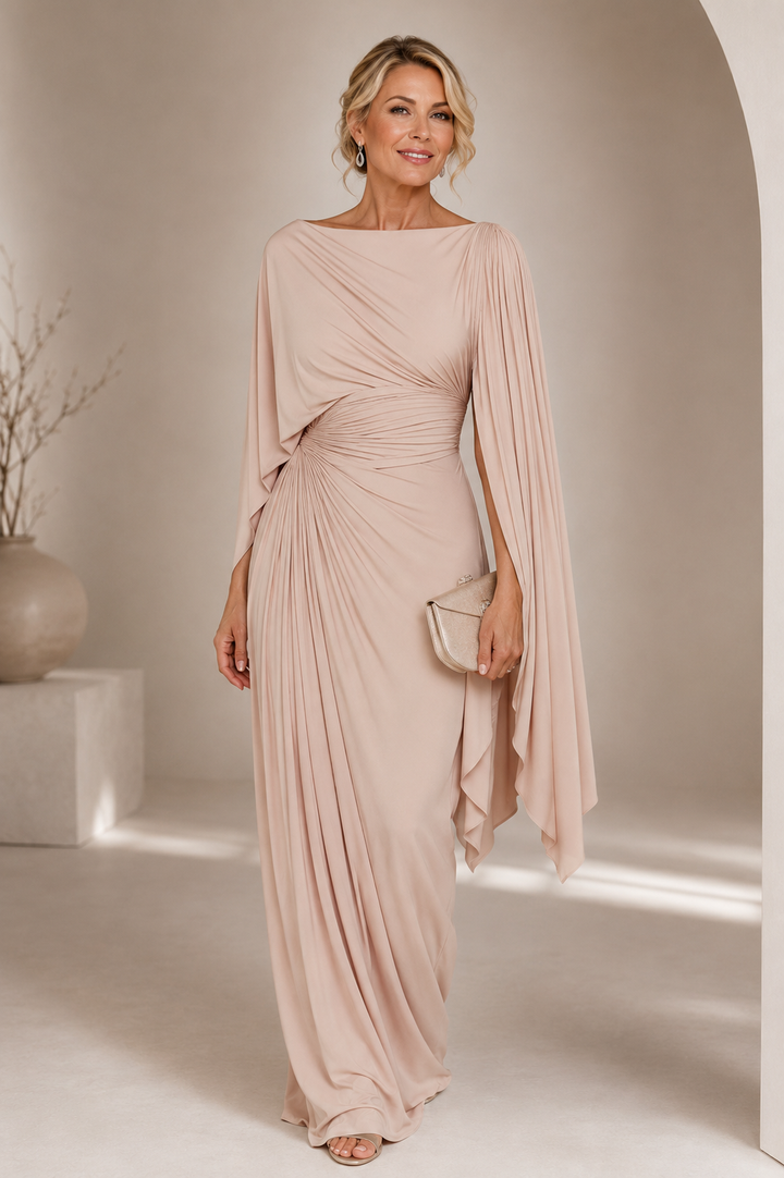 Danica - Pleated One-Shoulder Maxi Dress