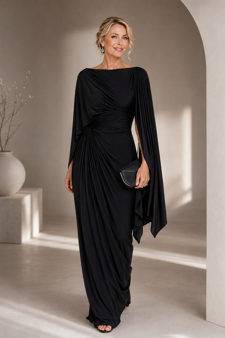 Danica - Pleated One-Shoulder Maxi Dress