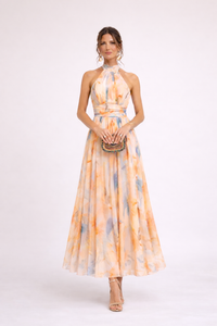Loriane - Watercolor Halter Dress