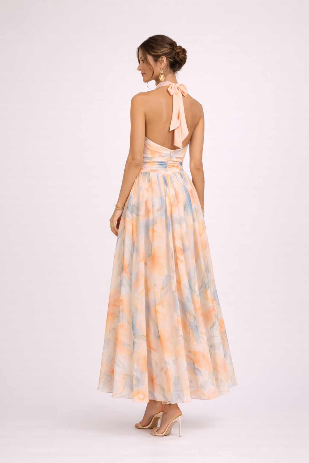 Loriane - Watercolor Halter Dress