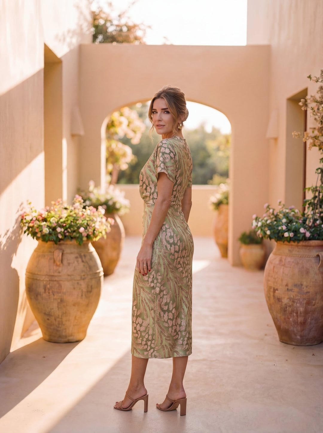 Marlowe - Elegant Midi Dress with Waist Bow