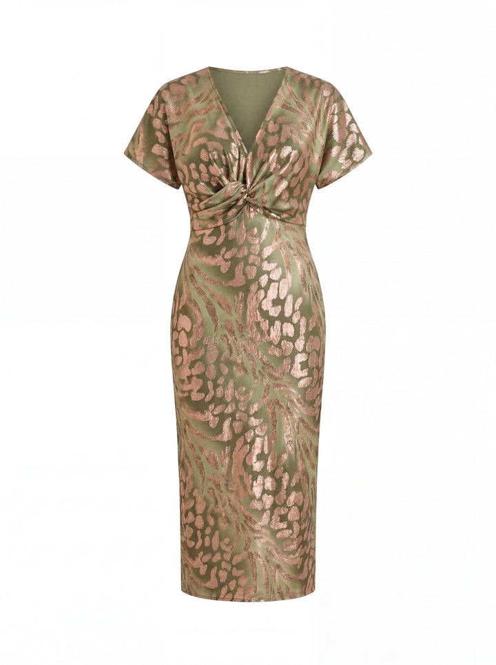 Marlowe - Elegant Midi Dress with Waist Bow