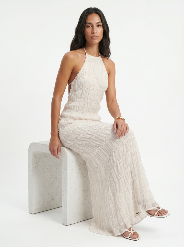 Talitha - Halter Tiered Maxi Dress