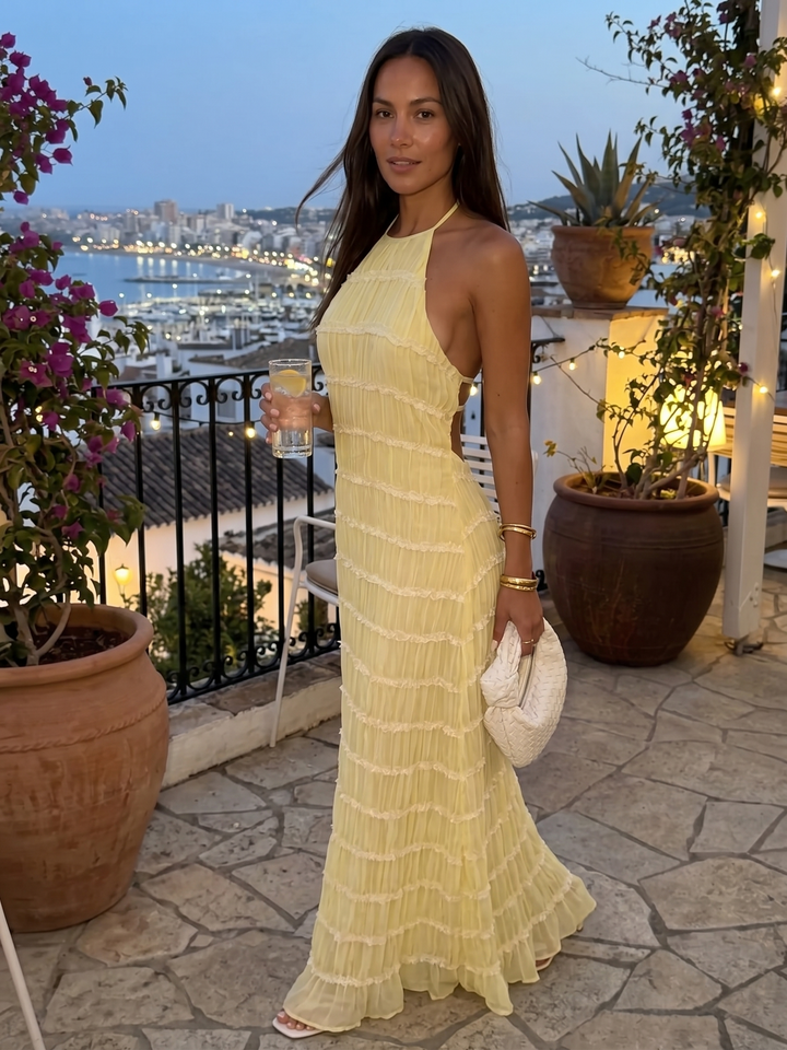 Talitha - Halter Tiered Maxi Dress