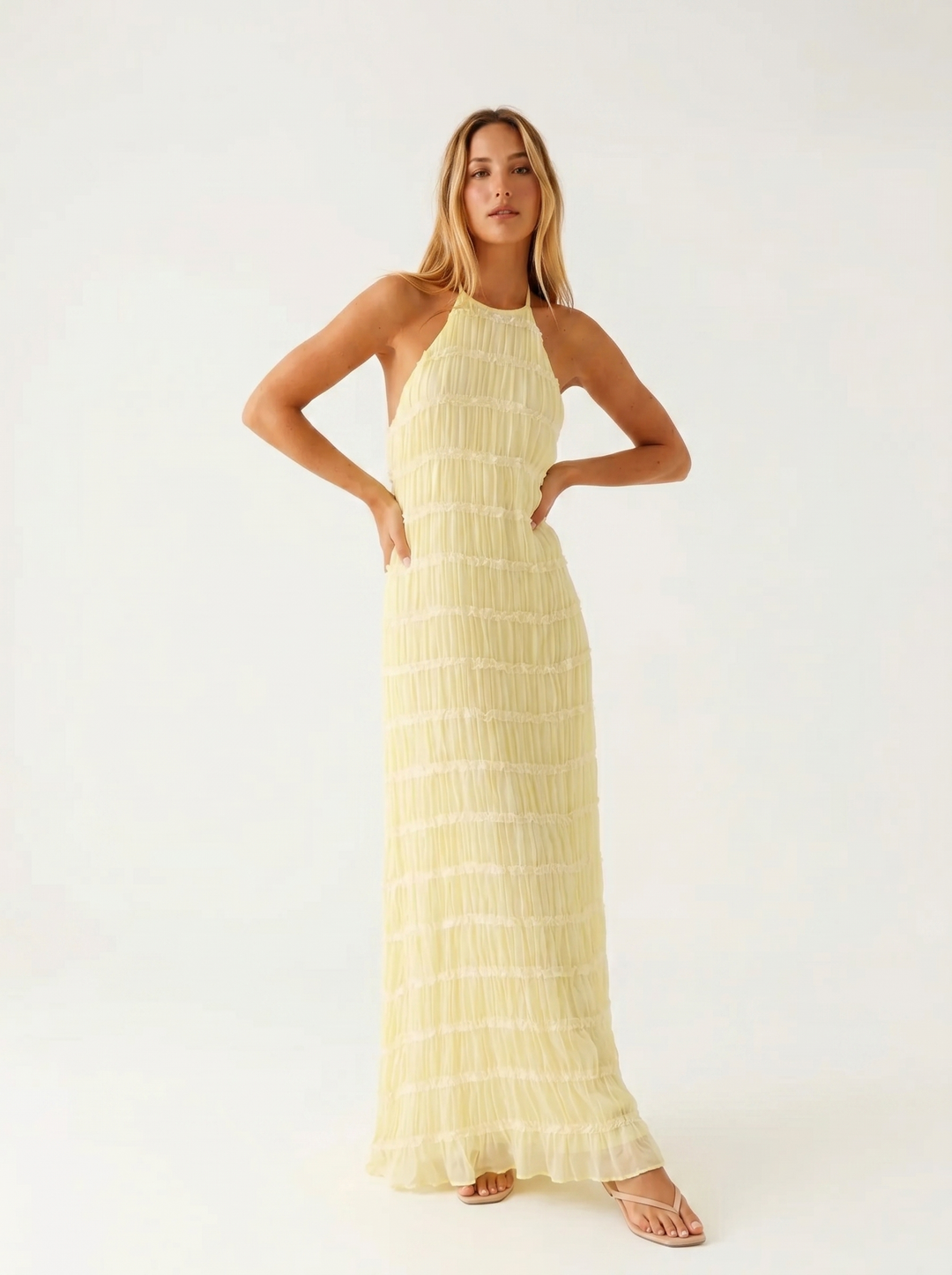 Talitha - Halter Tiered Maxi Dress