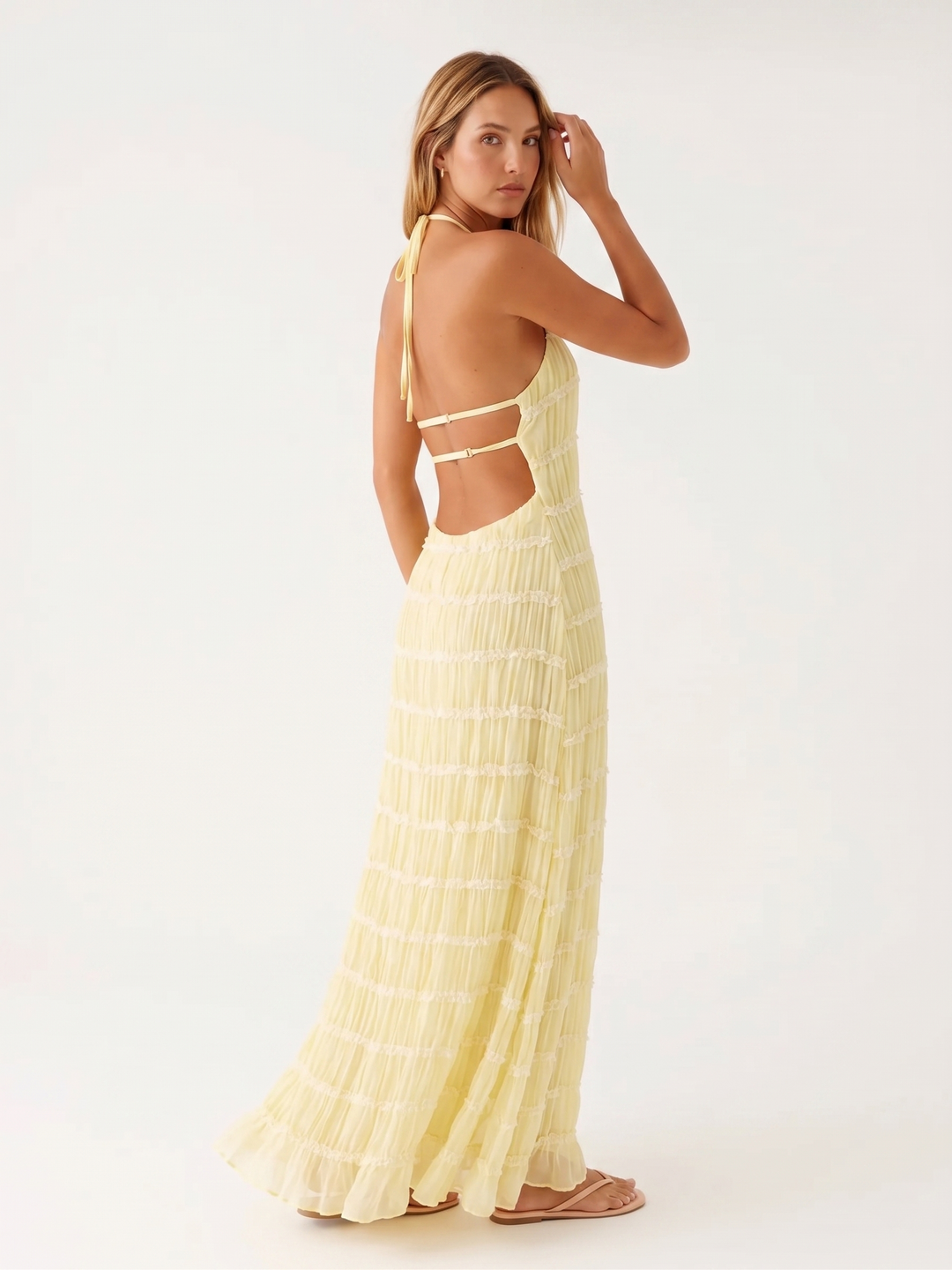 Talitha - Halter Tiered Maxi Dress