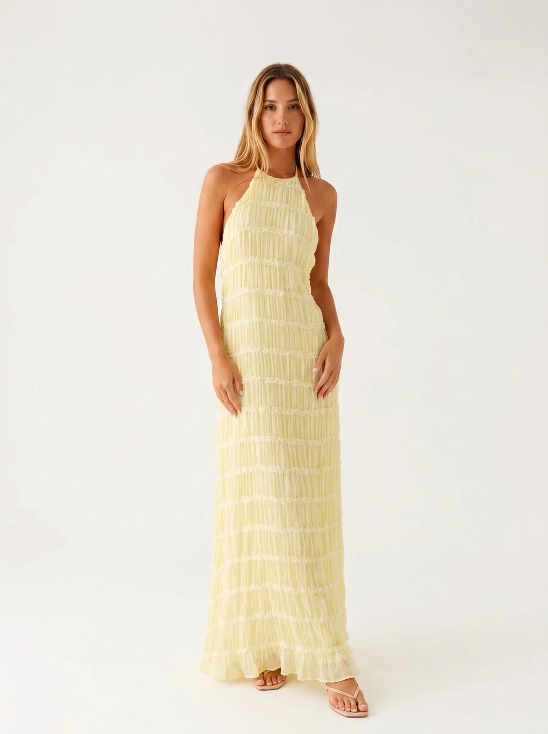 Talitha - Halter Tiered Maxi Dress