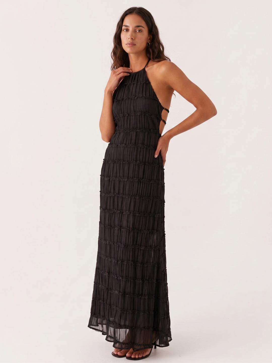 Talitha - Halter Tiered Maxi Dress