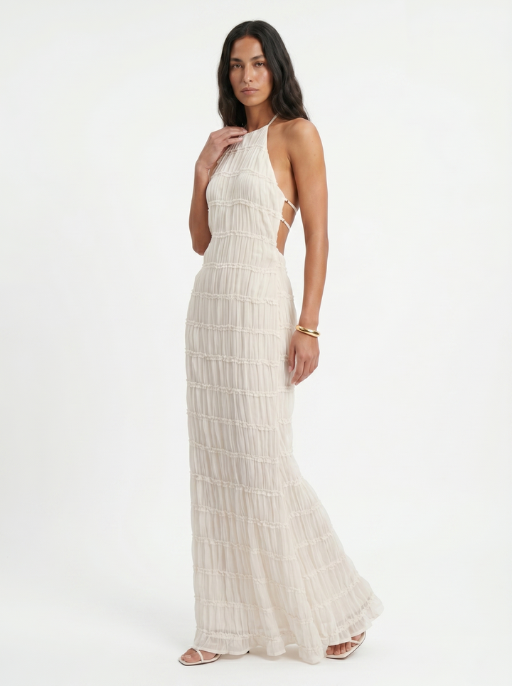 Talitha - Halter Tiered Maxi Dress