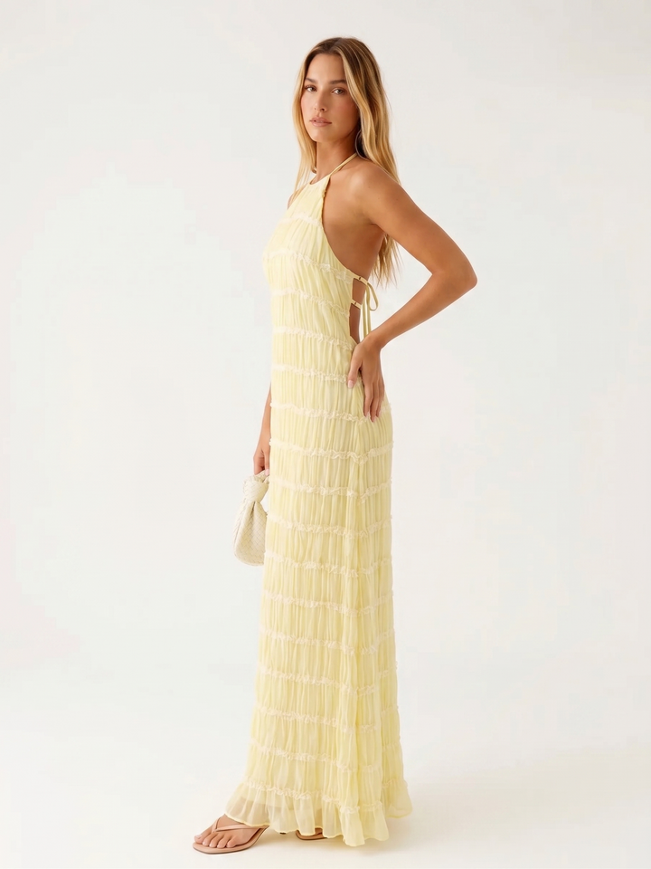 Talitha - Halter Tiered Maxi Dress