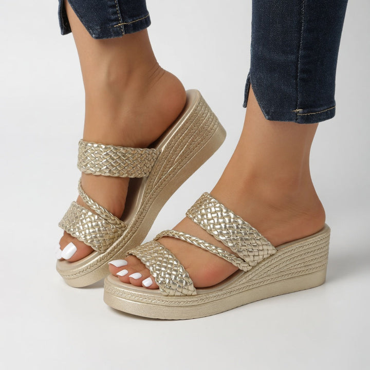 Eldoréa™ — Woven Wedge Mule Colorful Summer Lightness