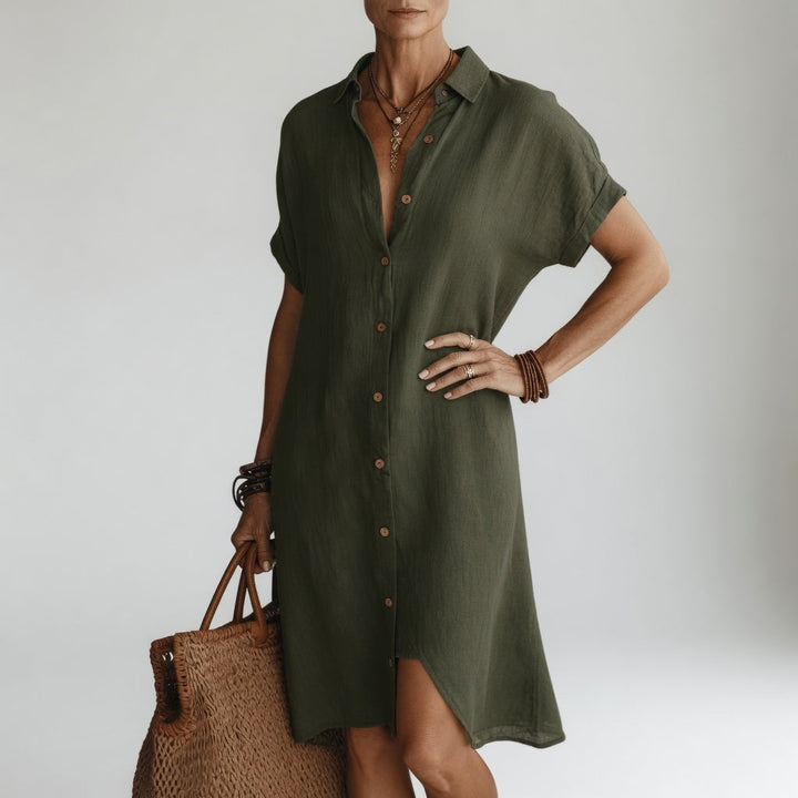 Geneviève - Premium Midi Shirt Dress