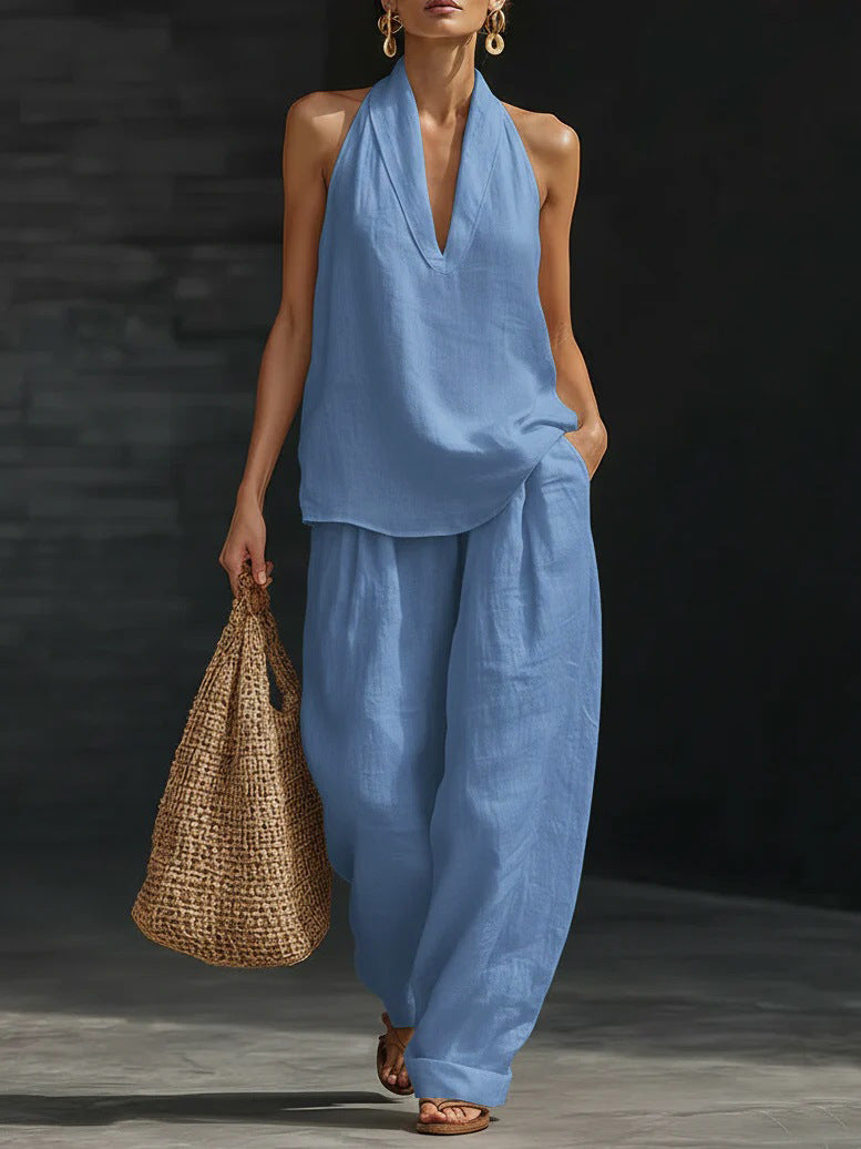 Nayla - Sleeveless Top & Wide-Leg Pants Set