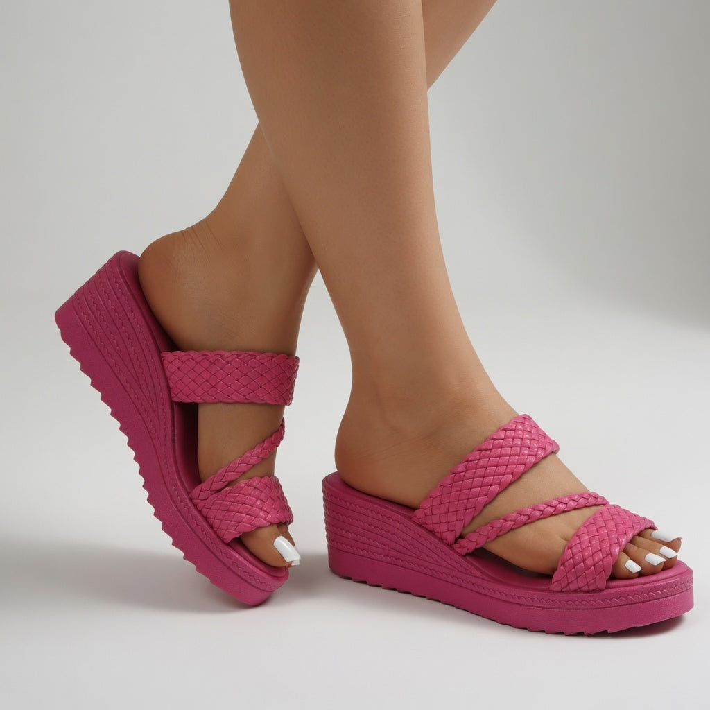 Eldoréa™ — Woven Wedge Mule Colorful Summer Lightness