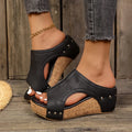 Talia - Studded Wedge Sandals