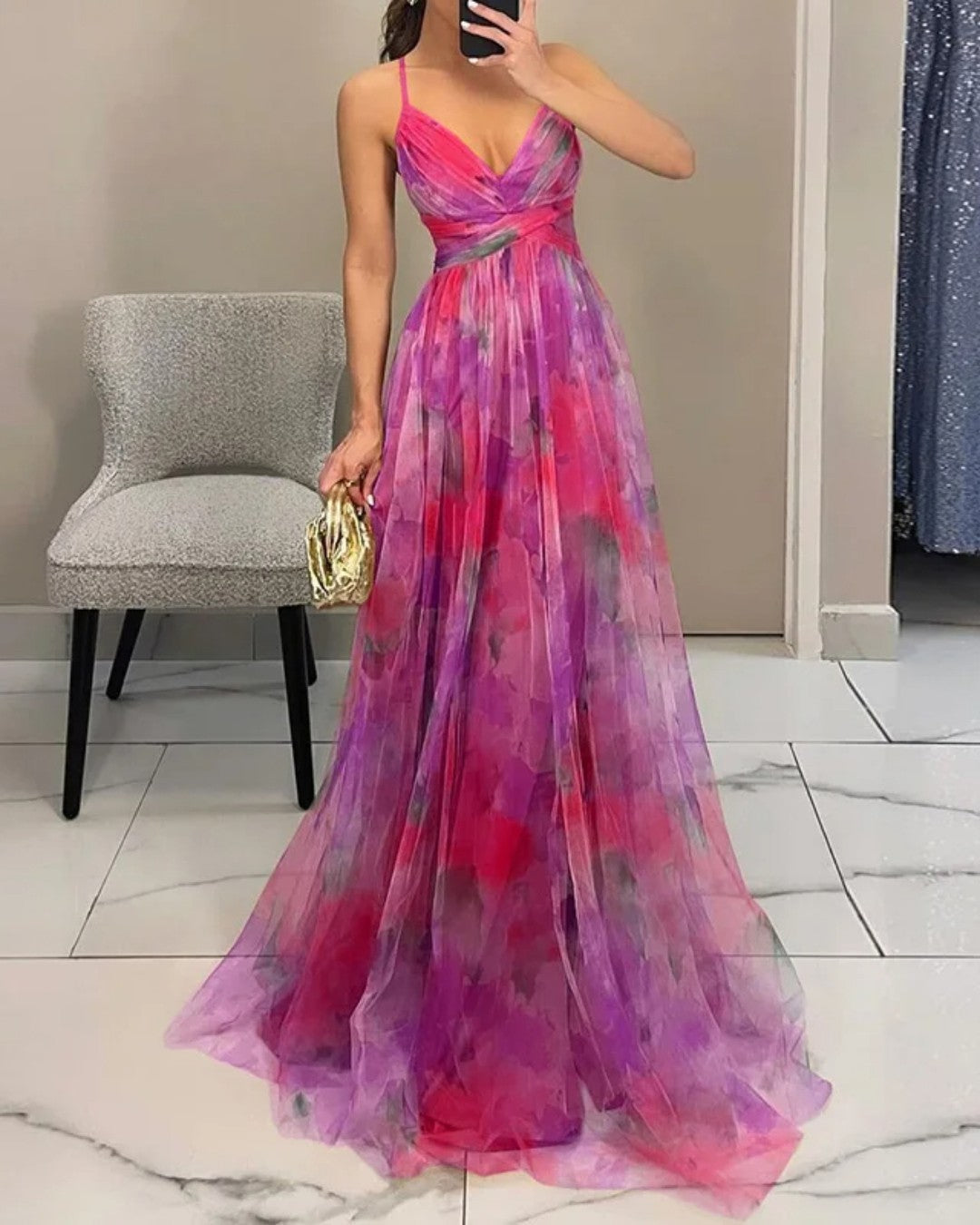 Priya - Enchanting Floral Print Maxi Dress