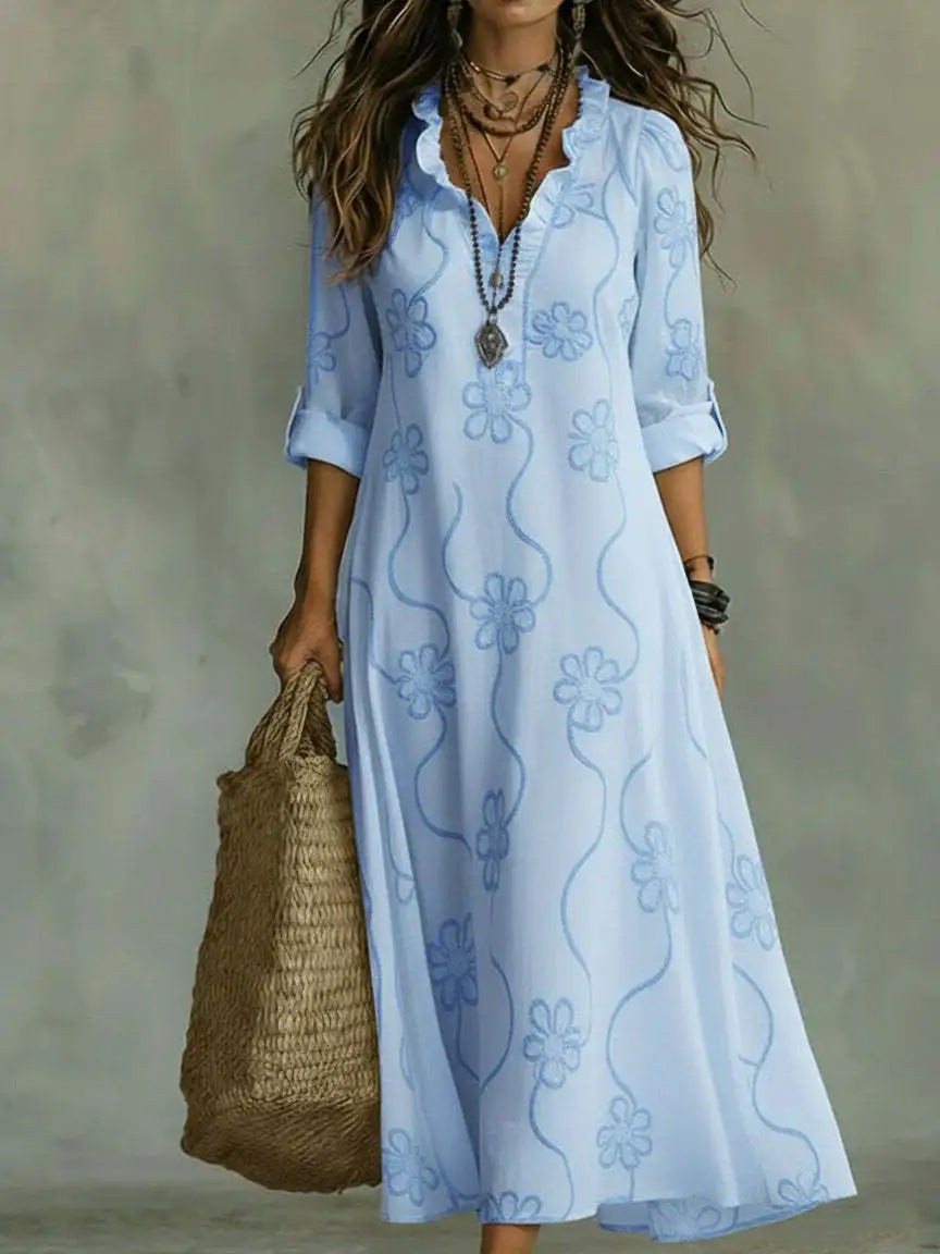 Aurevia - Long Summer Floral Dress