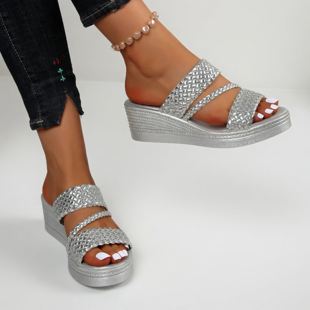 Eldoréa™ — Woven Wedge Mule Colorful Summer Lightness