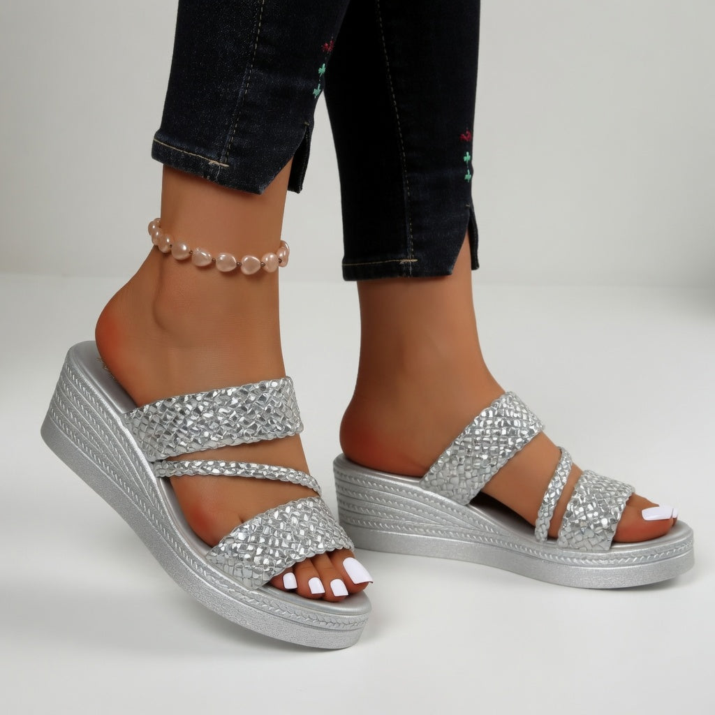 Eldoréa™ — Woven Wedge Mule Colorful Summer Lightness