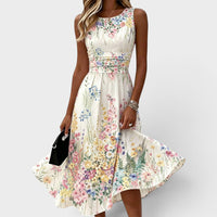 Joelle - Sleeveless Floral Midi Dress