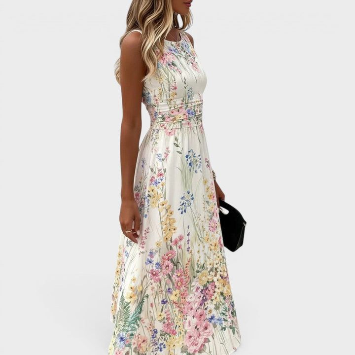 Joelle - Sleeveless Floral Midi Dress