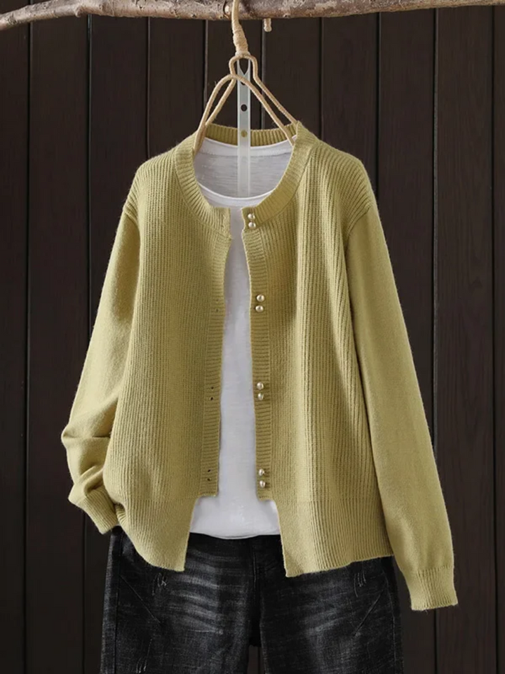 ONARA | PEARL-BUTTON CARDIGAN