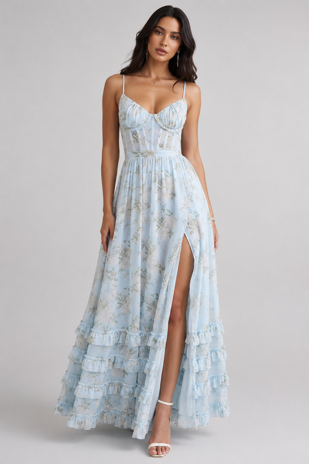 Noor - V-Neck Ruffle Maxi Dress