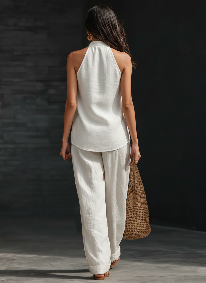 Nayla - Sleeveless Top & Wide-Leg Pants Set