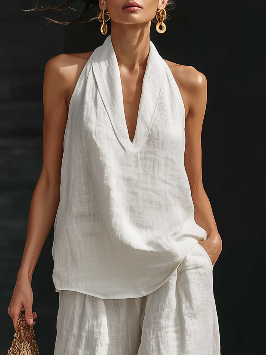 Nayla - Sleeveless Top & Wide-Leg Pants Set