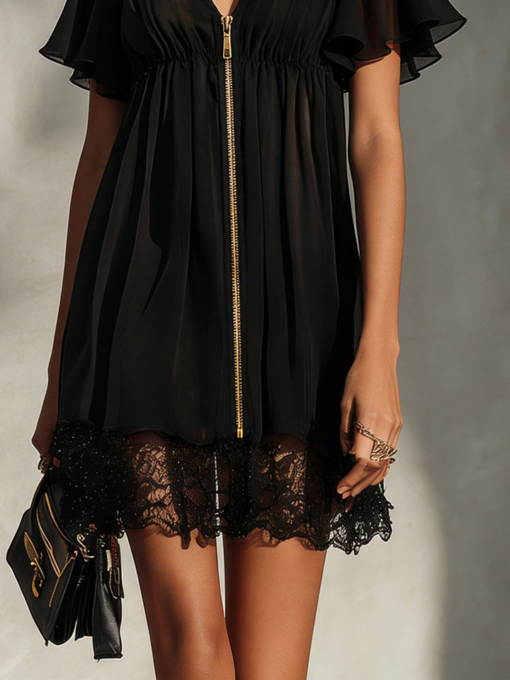 Giada - Black Lace Mini Dress