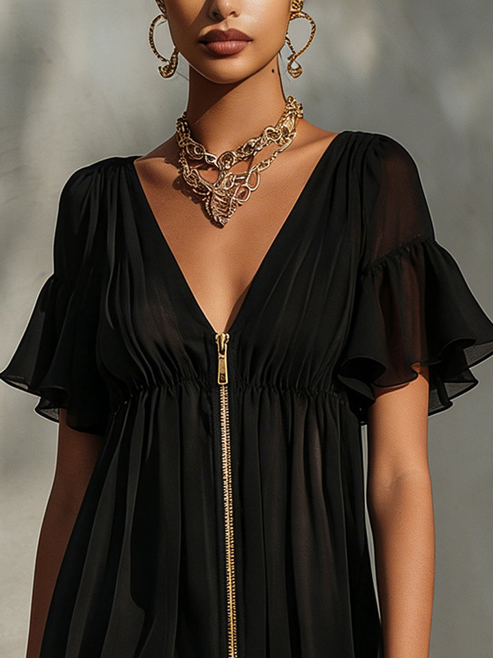 Giada - Black Lace Mini Dress
