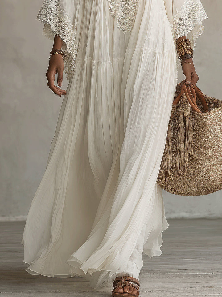 Seraphina - Ivory Chiffon Maxi Dress