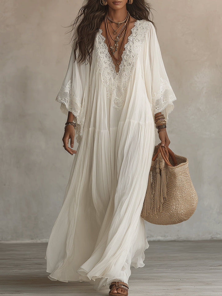 Seraphina - Ivory Chiffon Maxi Dress