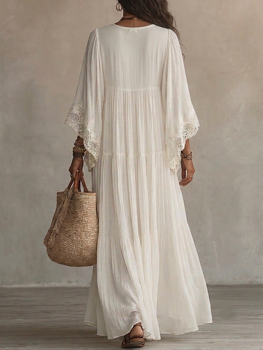 Seraphina - Ivory Chiffon Maxi Dress