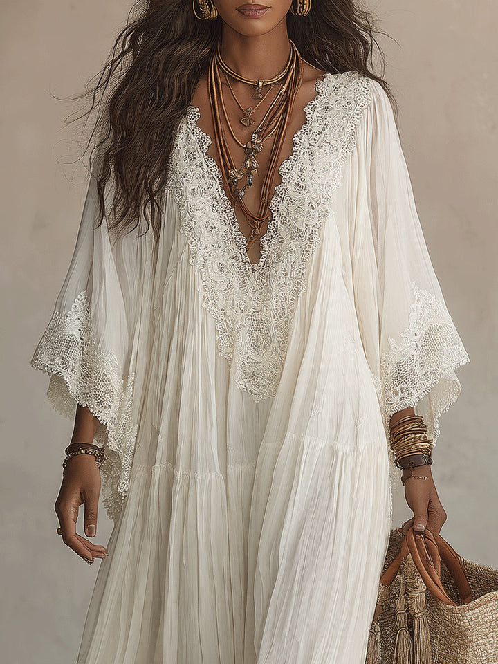 Seraphina - Ivory Chiffon Maxi Dress